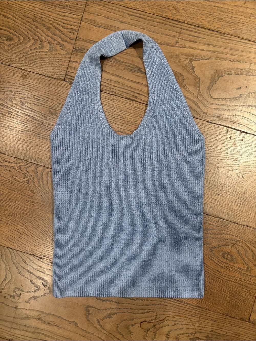 Vince Light Blue Knit Halter Top
